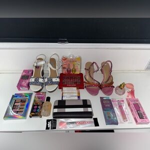 Pink and White Sandals with Accessories